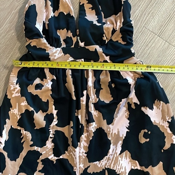 Diane Von Furstenberg Women Jumpsuit XXS Brown Animal Print Halter Contemporary - Picture 16 of 17